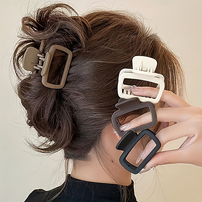 Women Accessories Online - ผู้หญิงสแควร์น้ําหนักเบาผม Claw คลิปแฟชั่น Elegant อุปกรณ์เสริมผมคลิปเหมาะสําหรับผมจัดแต่งทรงผมแต่งหน้า