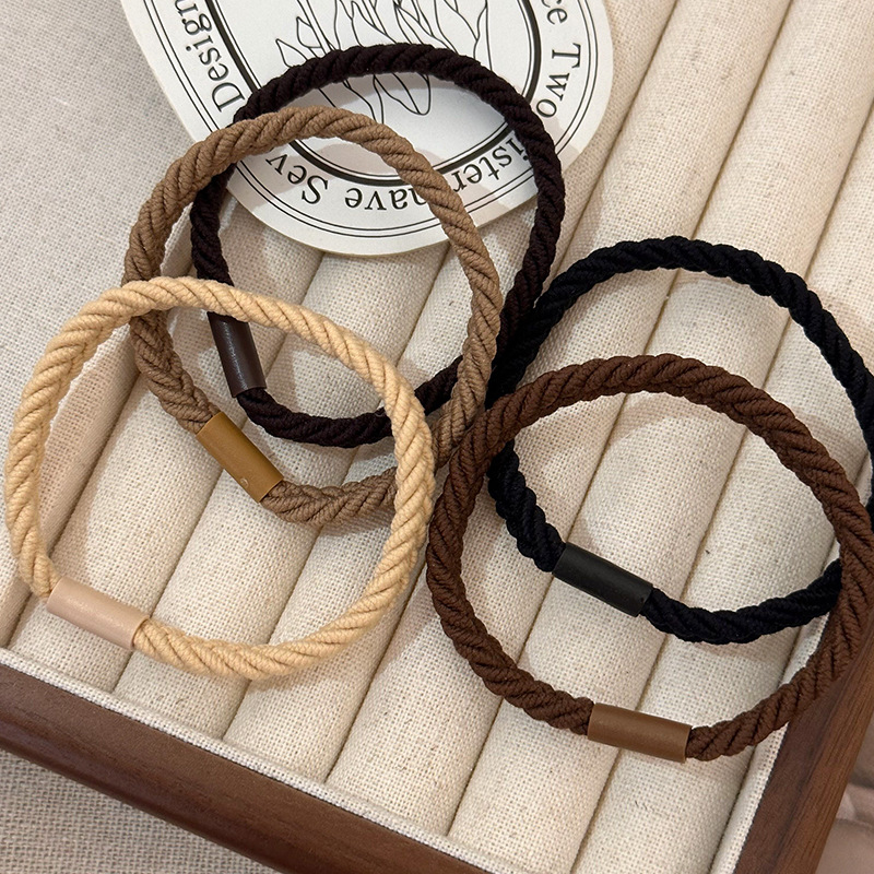 Women Accessories Online - ชุดยางรัดผมแบบยืดหยุ่น 1/5 ชิ้น อุปกรณ์เสริมผมสำหรับผู้หญิง สาวๆ ยางรัดผมสไตล์เกาหลี
