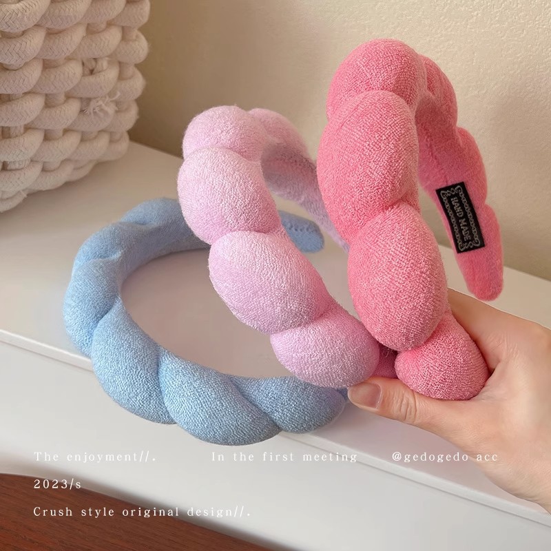 Women Accessories Online - Retro PUFFY ผมวงฟองน้ําสําหรับผู้หญิงผ้ากํามะหยี่เบาะสาวแต่งหน้าผมความงามแฟชั่น Hairband อุปกรณ์เสริม