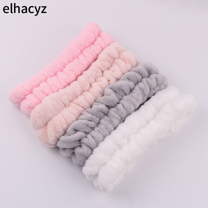 Women Accessories Online - Chic Solid Coralขนแกะนุ่มยืดหยุ่นสปาFacial Hairbandหญิงล้างหน้าสวมใส่แต่งหน้าHeadband 2023 ผู้หญิงอุปกรณ์เสริมผม