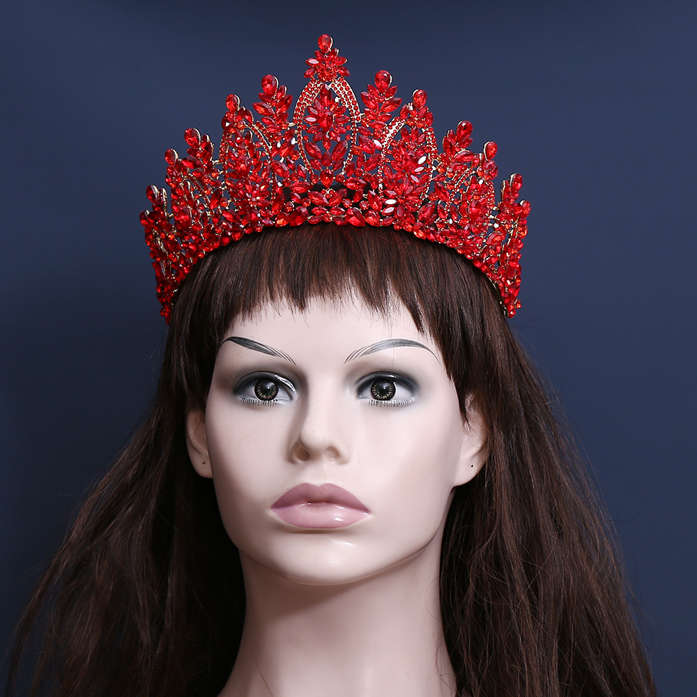 Women'S Hair Accessories Wedding - มงกุฎเจ้าสาวสไตล์บาโรกยุโรปและอเมริกา มงกุฎคริสตัลอัลลอยด์สำหรับงานแต่งงาน เครื่องประดับผม มงกุฎ