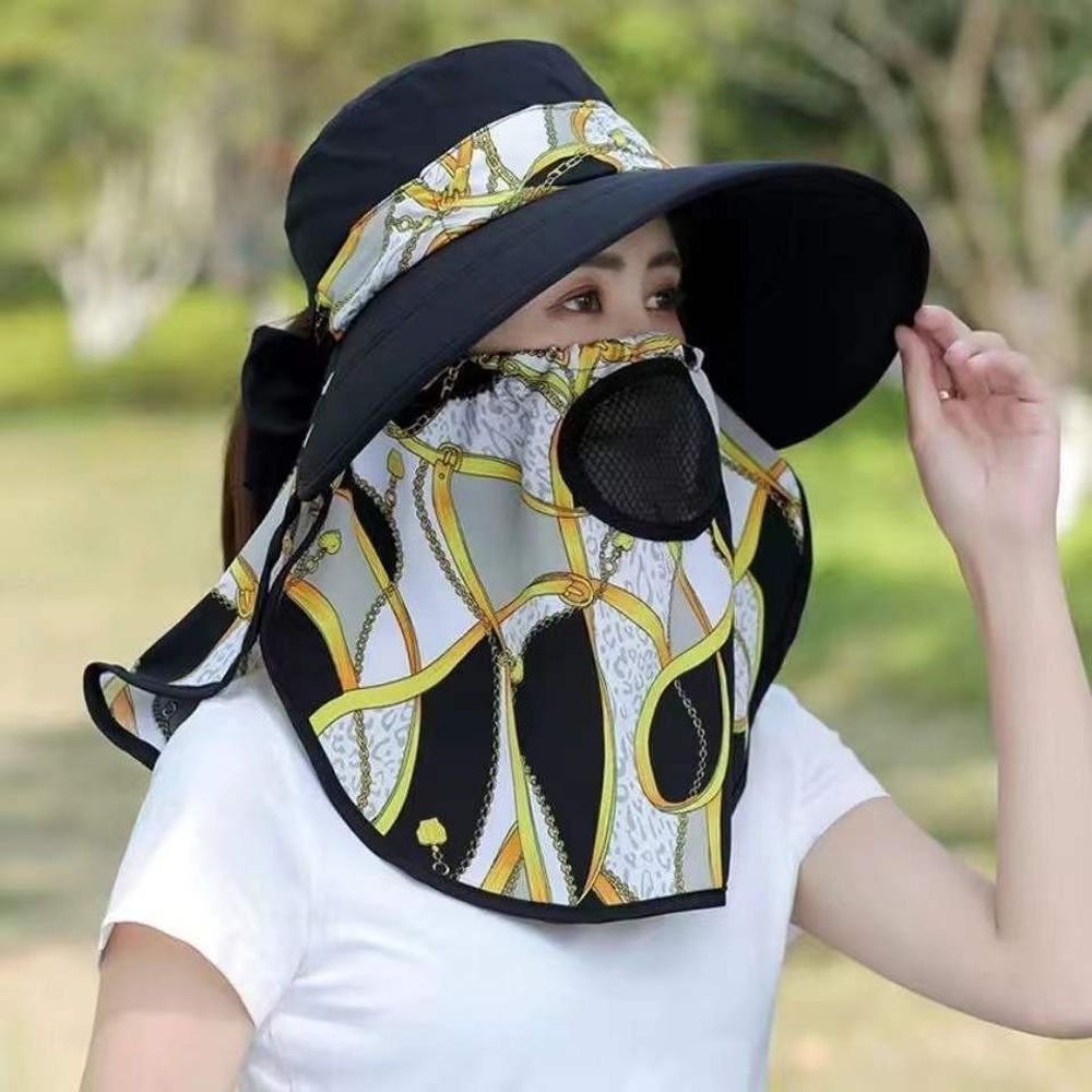 Women'S Vacation Accessories - หมวกตกปลา อุปกรณ์เครื่องแต่งกาย ทำสวน ทำฟาร์ม หมวกกันแดดสำหรับผู้หญิง ลายดอกไม้