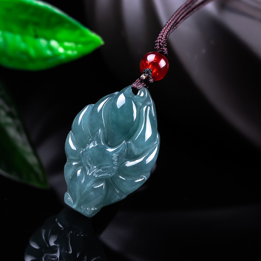 Women'S Accessories And Jewelry - หยกพม่าธรรมชาติจี้รูปสุนัขจิ้งจอกสร้อยคอวินเทจอัญมณีหยกแท้ดีไซเนอร์แฟชั่นเครื่องประดับของขวัญสำหรับผู้หญิง