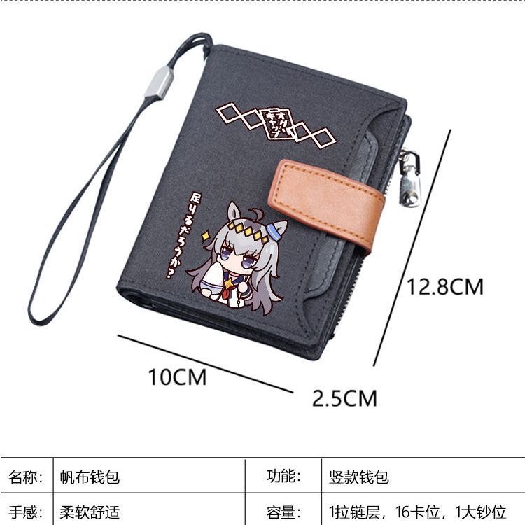 Women Accessories Bag - กระเป๋าสตางค์คอสเพลย์อนิเมะญี่ปุ่นลายลิตเติ้ลคุริ แบบสั้น พกพาสะดวก สำหรับใส่บัตรนักเรียน เหมาะสำหรับทั้งผู้ชายและผู้หญิง
