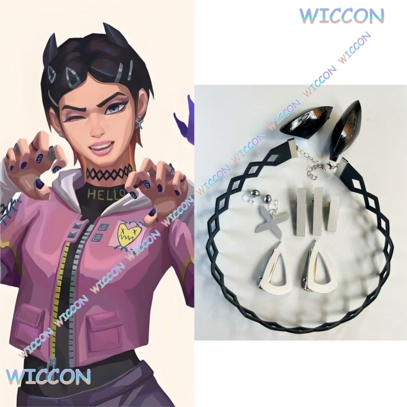 Women Accessories Earrings - Valorant กานพลูคลิปคอต่างหูผีเสื้อคอสเพลย์อุปกรณ์เสริมเกมบทบาท Play Party อะนิเมะตกแต่งผมฮาโลวีน