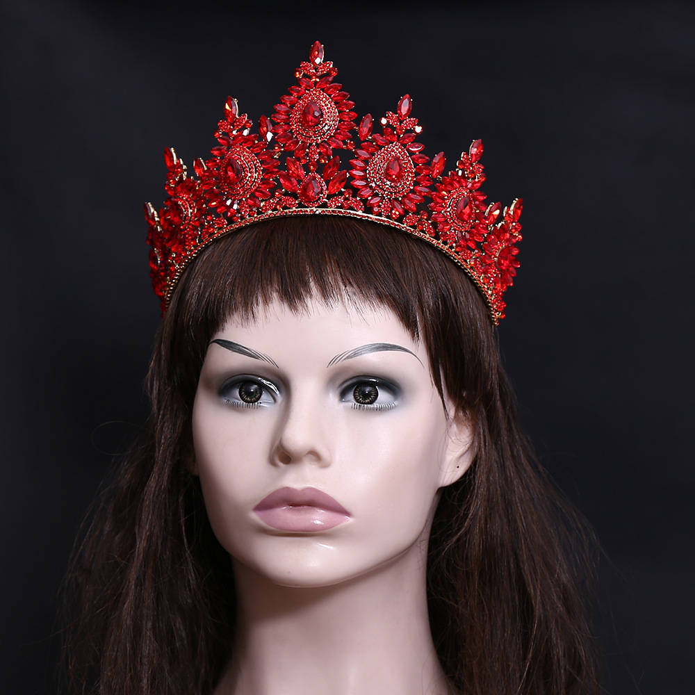 Women'S Hair Accessories Wedding - มงกุฎเจ้าสาวสไตล์บาโรกยุโรปและอเมริกา เครื่องประดับศีรษะงานแต่งงาน ทำจากโลหะผสมประดับคริสตัล ที่คาดผม มงกุฎ