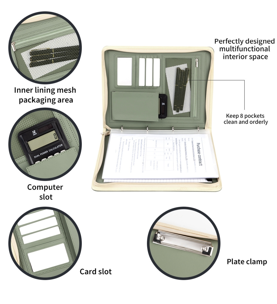 ใหม่ A4 ซิป Padfolio โฟลเดอร์  - Women Accessories Online บทวิจารณ์และราคา