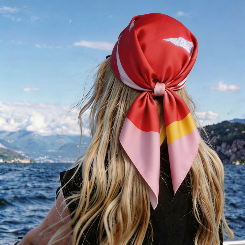 ผ้าพันคอแฟชั่นลายบล็อกสีสันสดใ - Women'S Vacation Accessories บทวิจารณ์และราคา