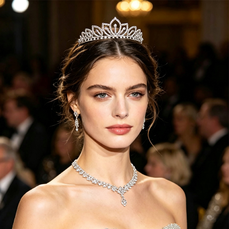 สีเงินประกายมงกุฎไรน์สโตนเครื่ - Women'S Hair Accessories Wedding บทวิจารณ์และราคา