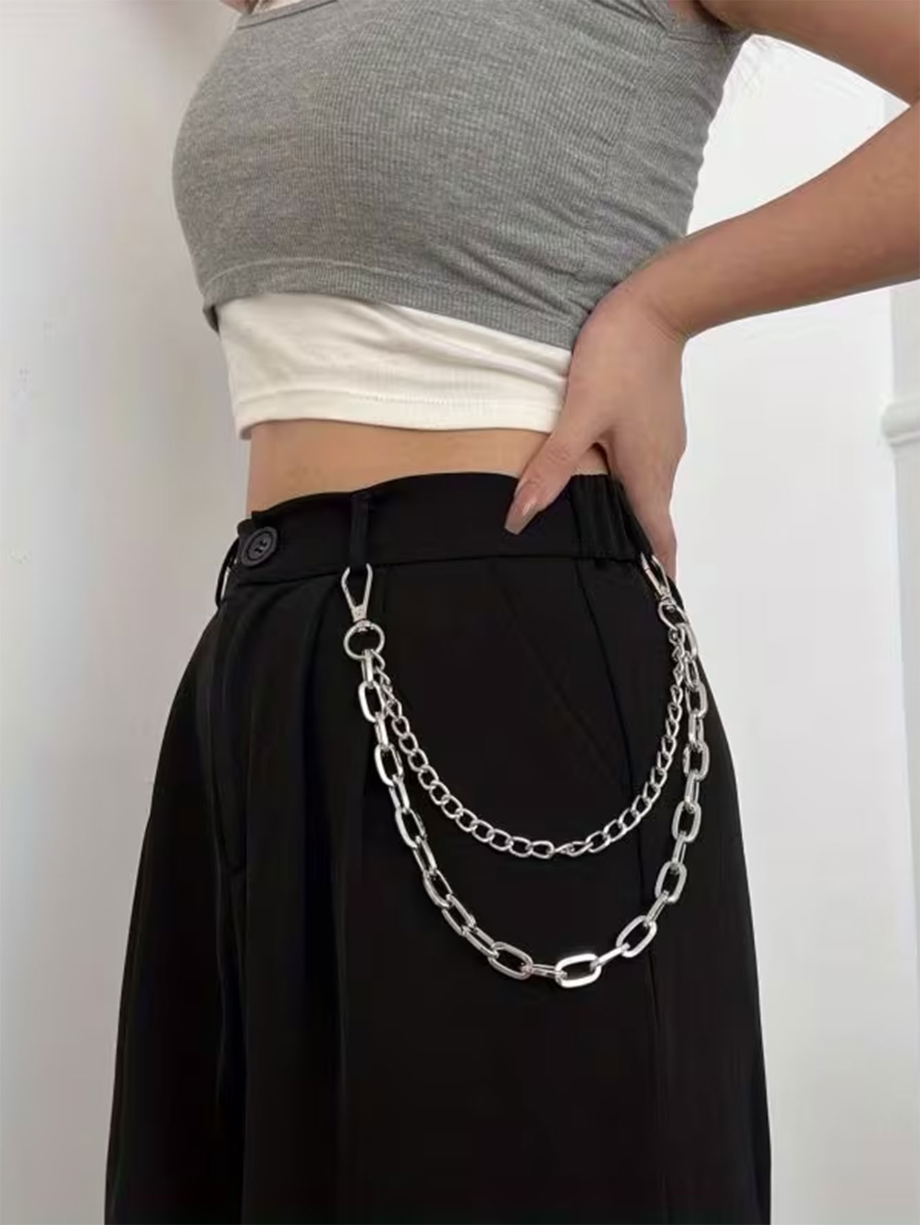 โซ่คาดเอวสไตล์พังก์ยูนิเซ็กซ์  - Women'S Jeans Accessories Chain บทวิจารณ์และราคา