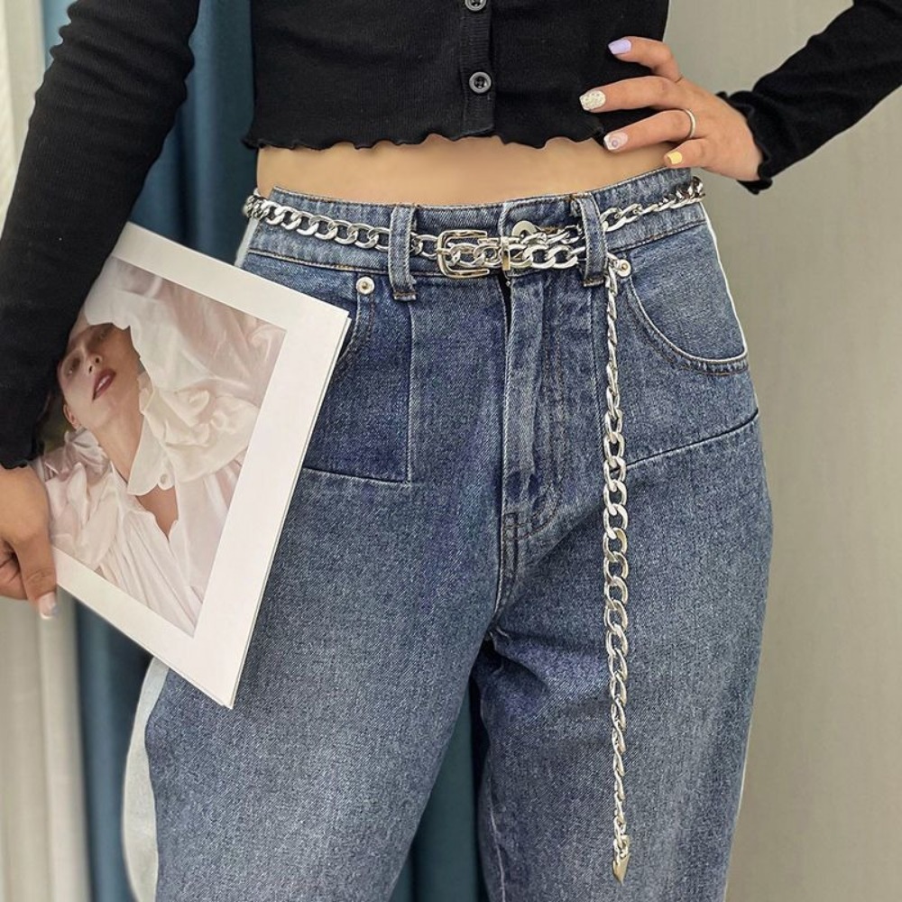 Simple โซ่โลหะเข็มขัดยาวพู่เอว - Women'S Jeans Accessories Chain บทวิจารณ์และราคา
