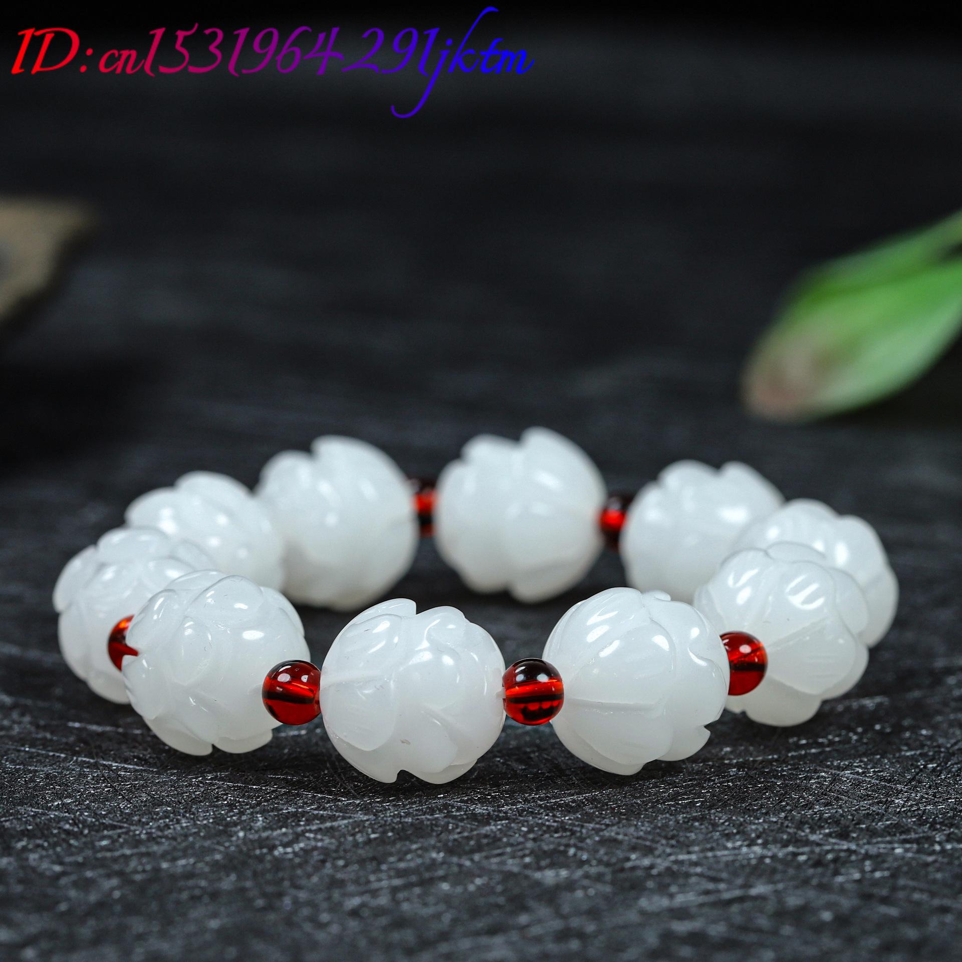 หยกขาวแท้ สร้อยข้อมือลายดอกบัว - Women'S Accessories And Jewelry บทวิจารณ์และราคา