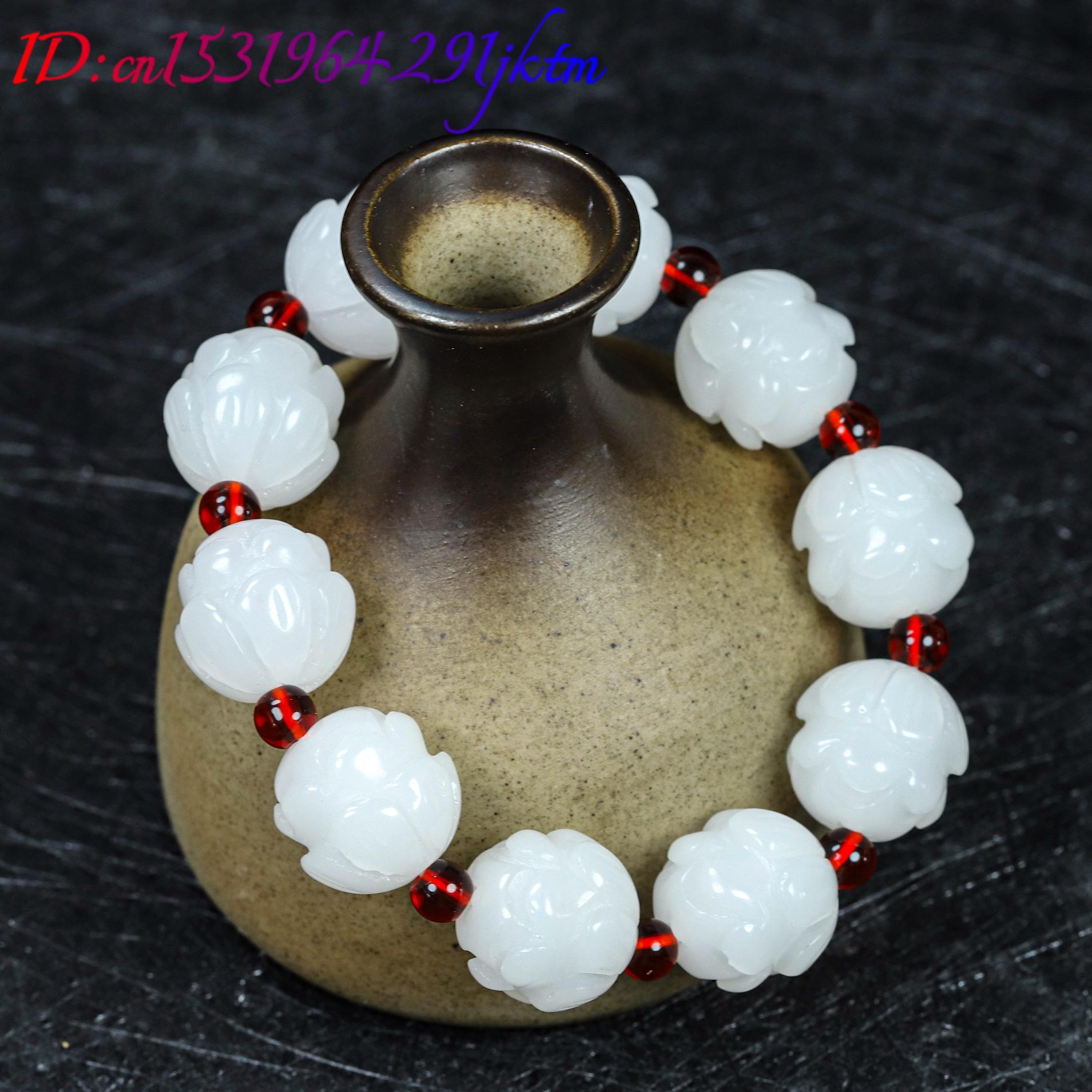 หยกขาวแท้ สร้อยข้อมือลายดอกบัว - Women'S Accessories And Jewelry บทวิจารณ์และราคา