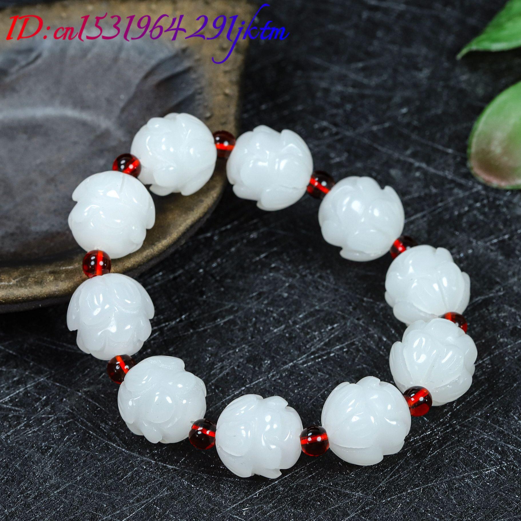 หยกขาวแท้ สร้อยข้อมือลายดอกบัว - Women'S Accessories And Jewelry บทวิจารณ์และราคา