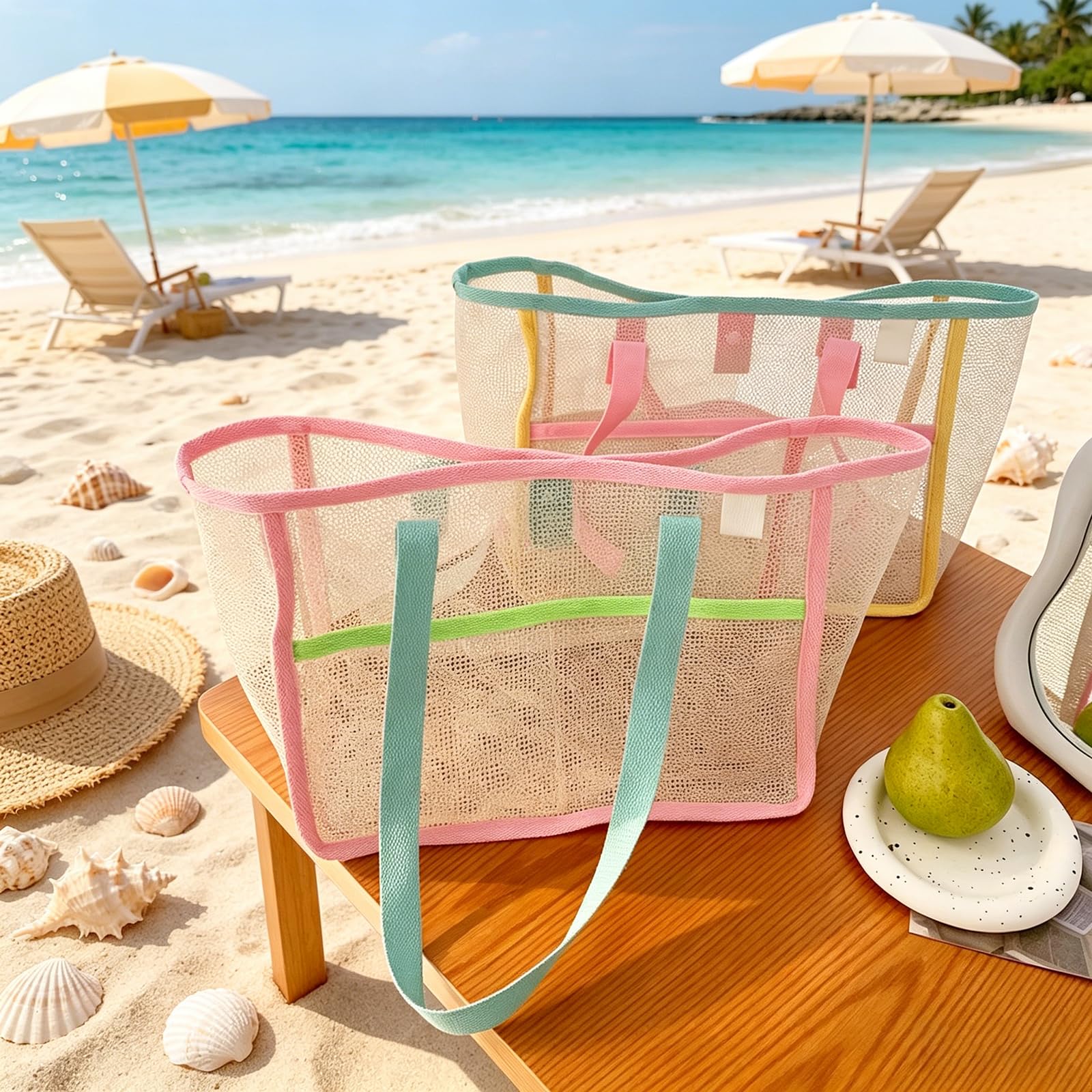 กระเป๋าชายหาดสำหรับผู้หญิง กระ - Women Accessories Bag บทวิจารณ์และราคา