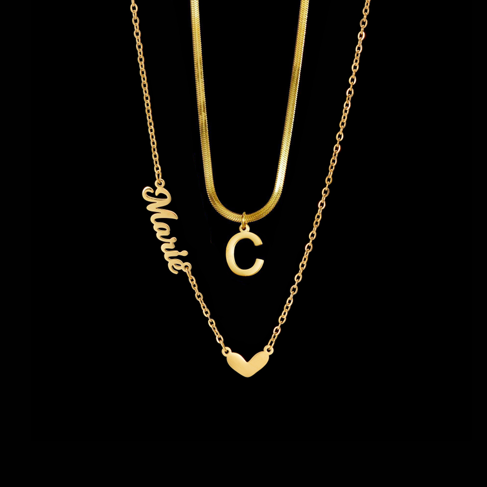 Atoztide Customชื่อสร้อยคอผู้ห - Layered Necklace Set บทวิจารณ์และราคา
