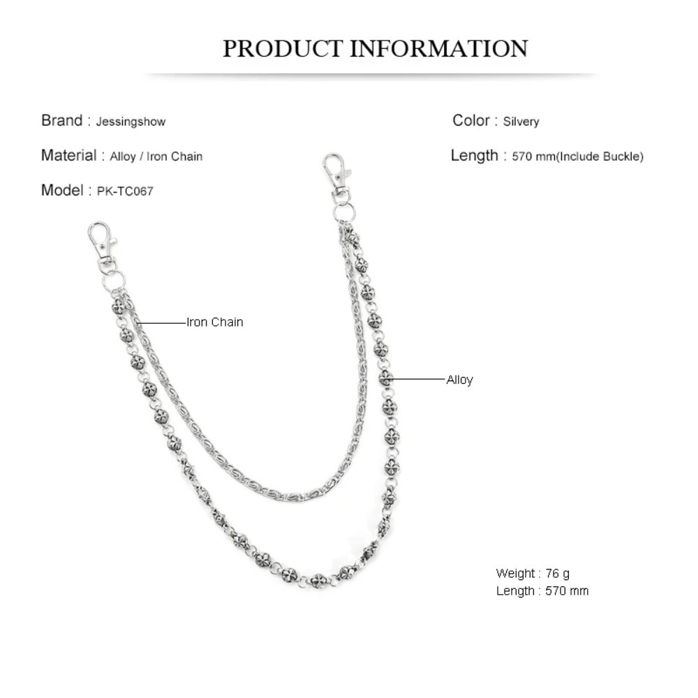 สร้อยกางเกงยีนส์สองชั้นสไตล์ฮิ - Women'S Jeans Accessories Chain บทวิจารณ์และราคา