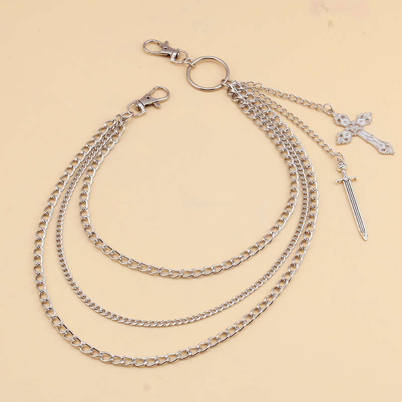 Hip Hop Skull Cross กางเกงเอวผ - Women'S Jeans Accessories Chain บทวิจารณ์และราคา
