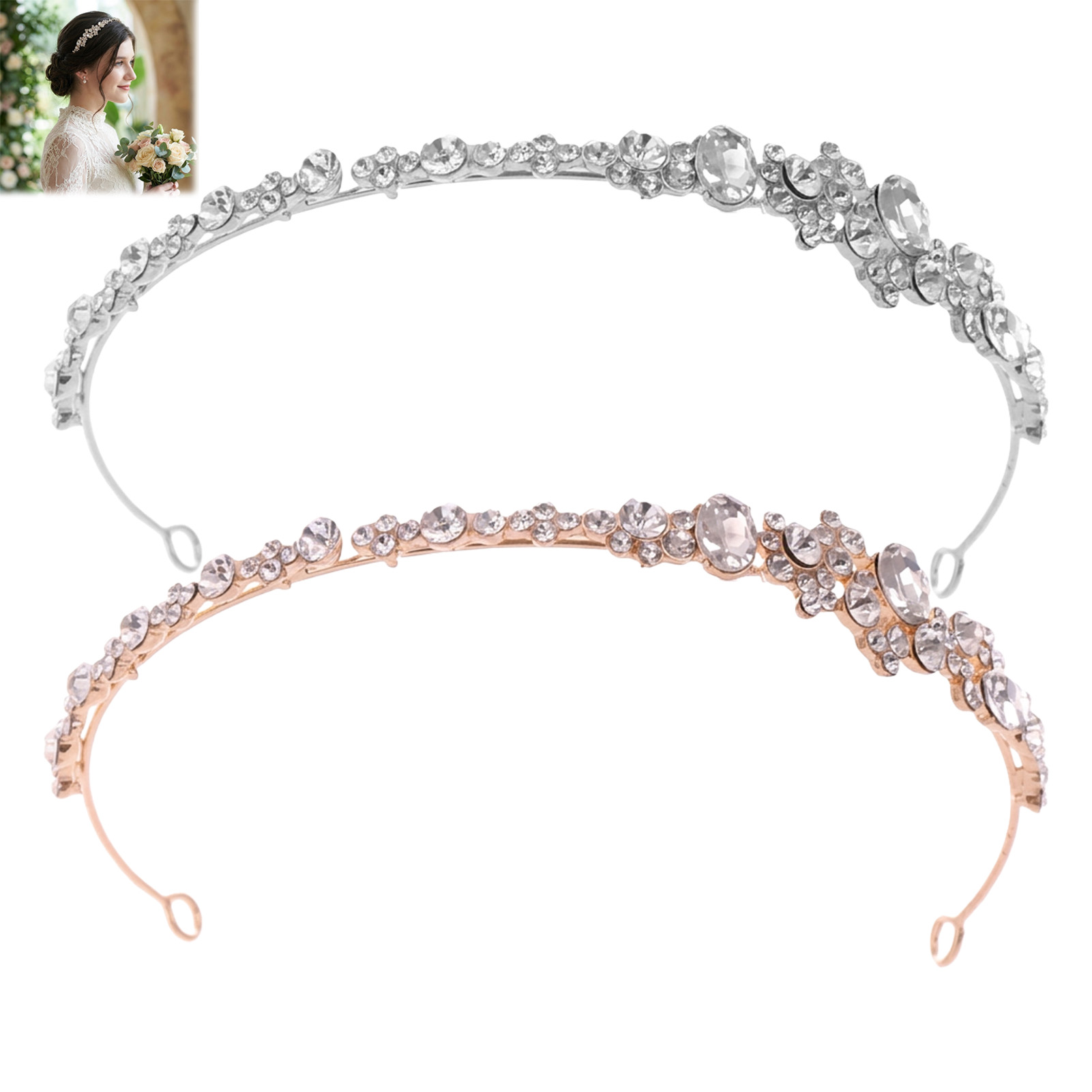 มงกุฎประดับเพชรพลอยโลหะผสม ที่ - Women'S Hair Accessories Wedding บทวิจารณ์และราคา